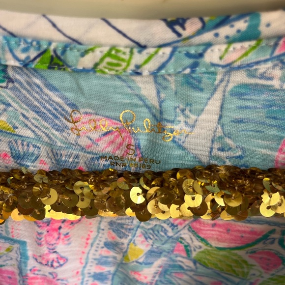 NWT Lilly Pulitzer WISH YOU WERE HERE Etta Tee Shirt - Picture 5 of 11